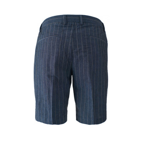 Yes Zee Bermuda Bermuda Uomo in lino gessato Blu scuro - Francavilla Moda